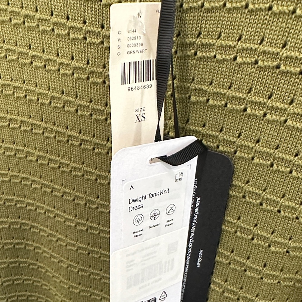 Varley Dwight Olive Green Knit Maxi Dress with White Trim - Picture 9 of 10